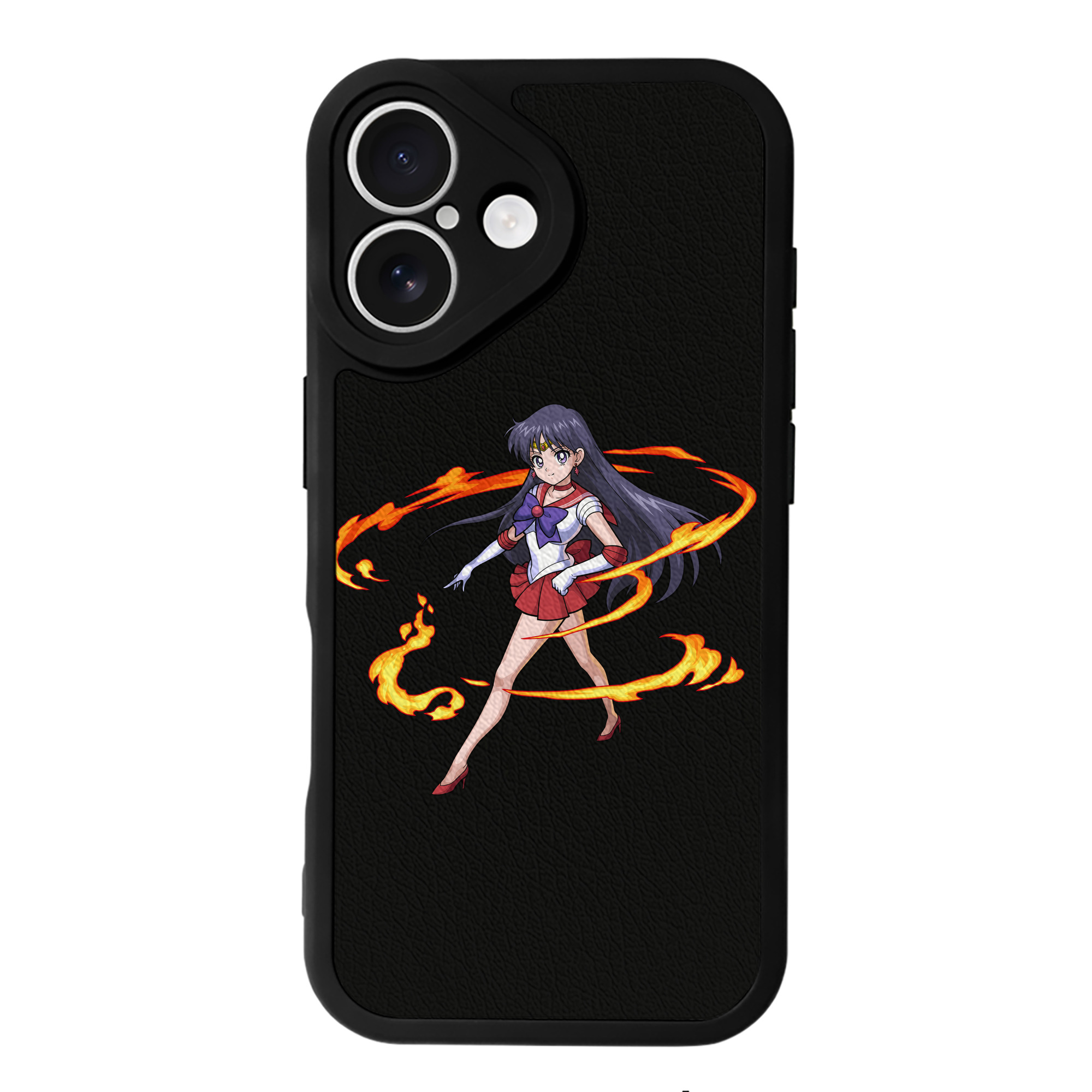 （画像用） 美少女戦士セーラームーン 火野レイ ひの レイ Sailor Moon Hino Rei （セーラーマーズ,Sailor Mars） 【iPhone 16シリーズ対応】シリコンスマホケース（レザー調） 材質：シリコン